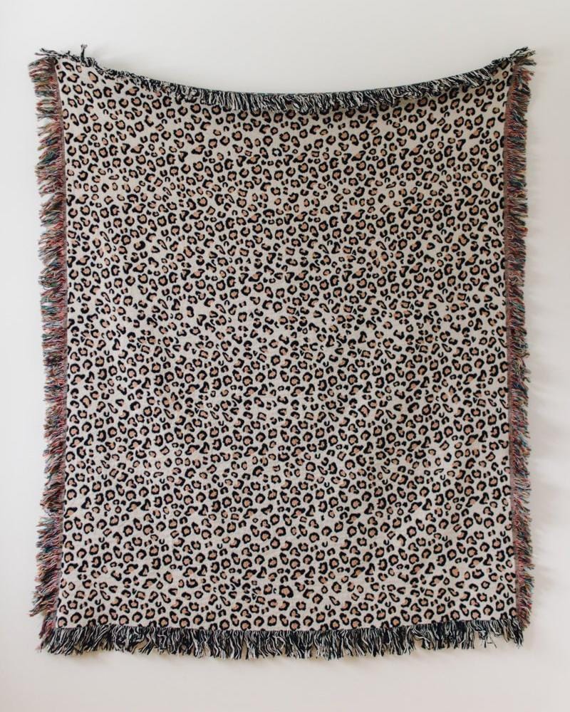 Leopard Print Blanket - 100% cotton woven throw blanket, animal print throw, animal print blanket, animal print decor, leopard print decor