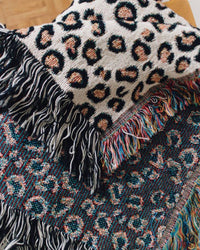 Leopard Print Blanket - 100% cotton woven throw blanket, animal print throw, animal print blanket, animal print decor, leopard print decor