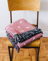 SPRINKLES Woven Throw Blanket - Cotton Throw, Pink Throw Blanket, Cute Throw Blanket, Pink Blanket, Pink Home Decor