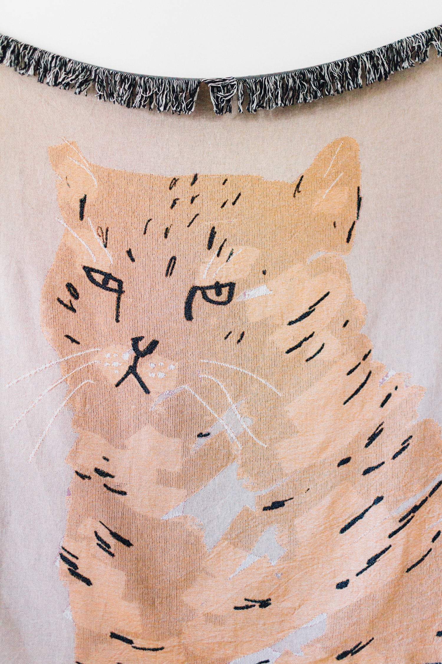 Grouchy Cat Throw Blanket