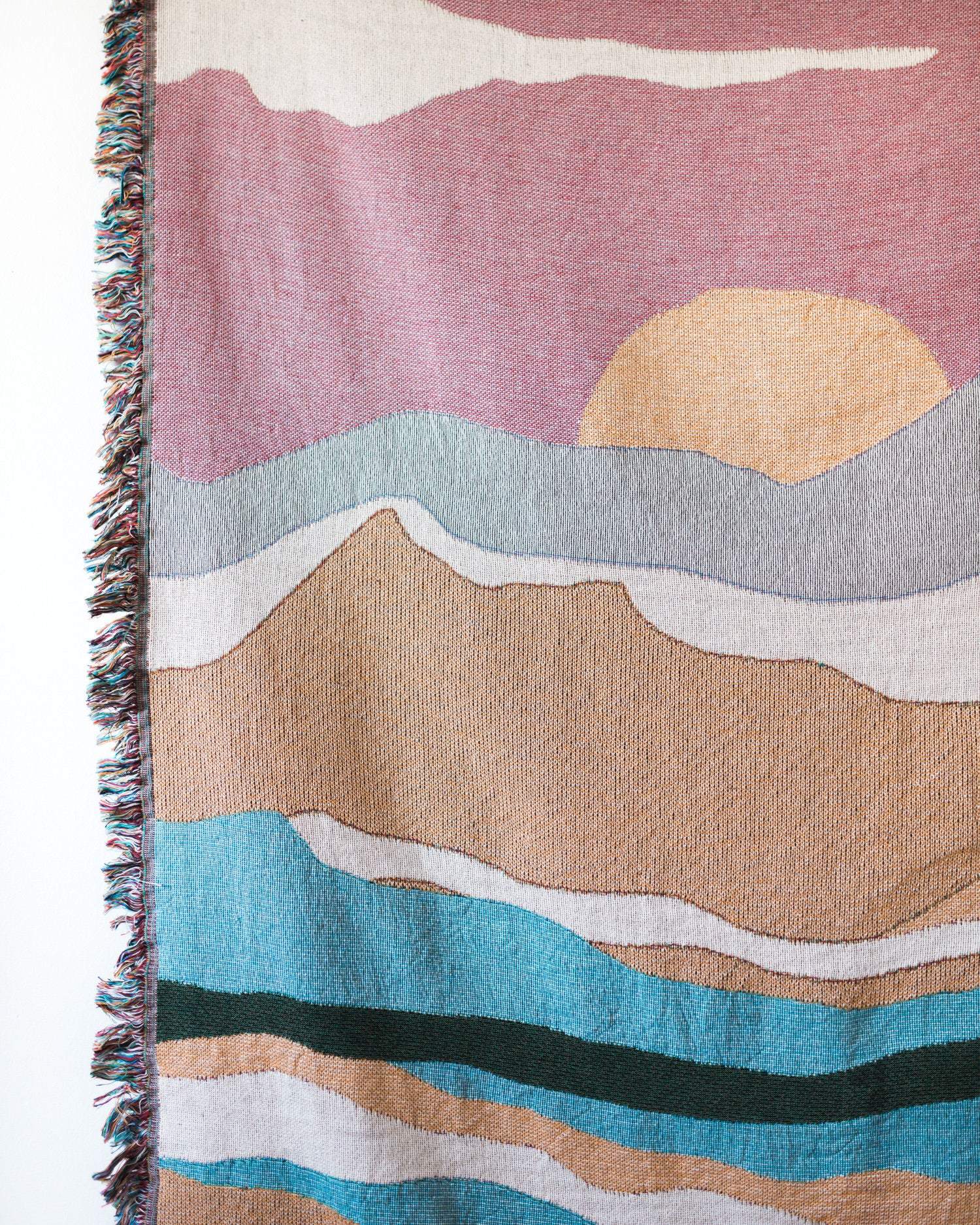 Pink Landscape Throw Blanket