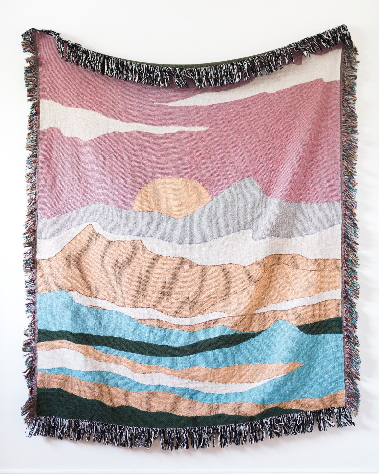 Pink Landscape Throw Blanket