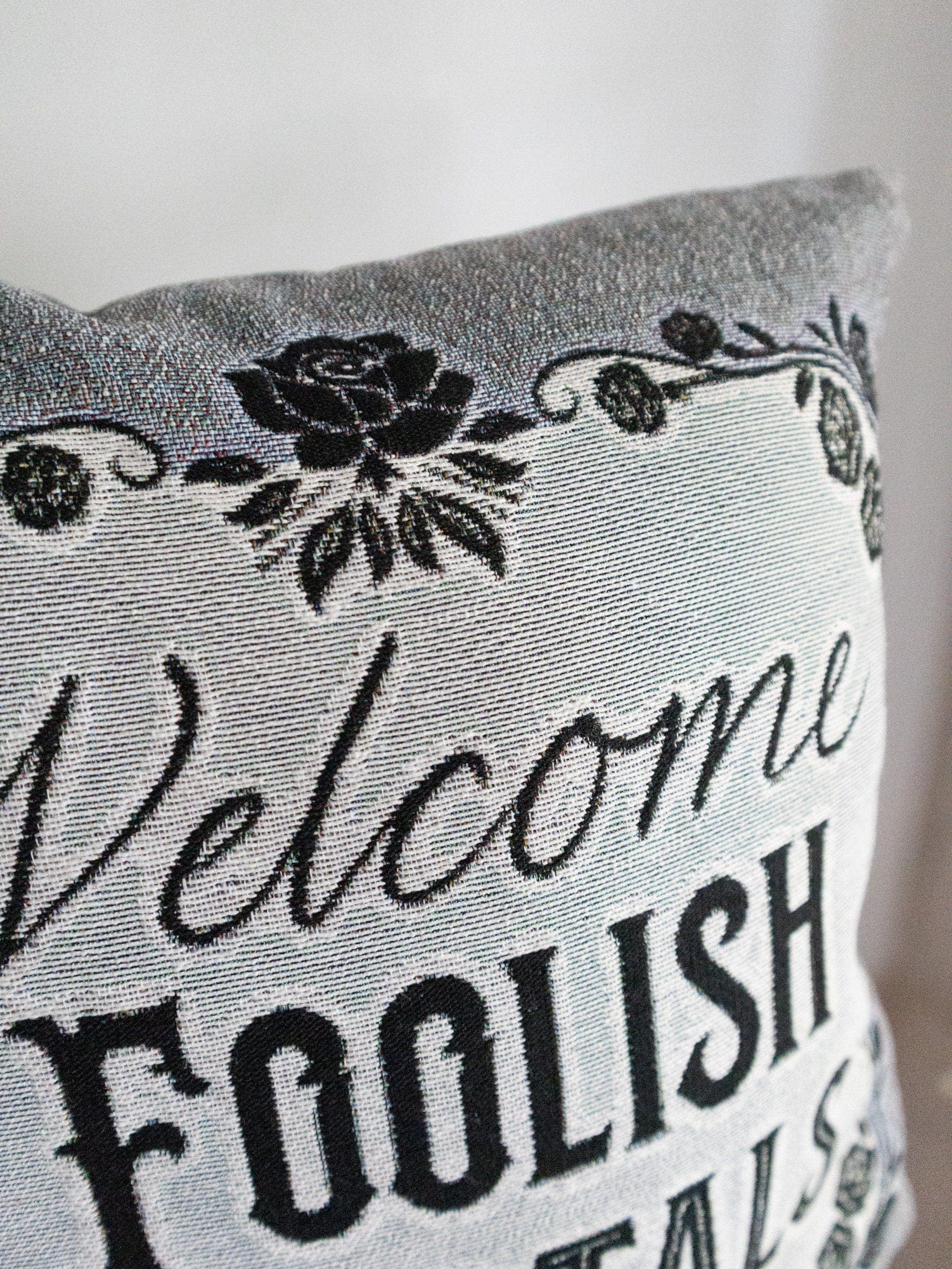 Halloween Pillow: Welcome Foolish Mortals