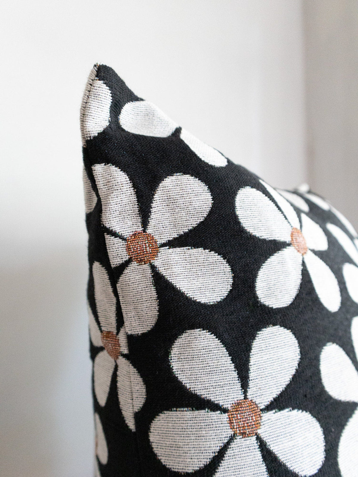 Flower Pillow: Black and White