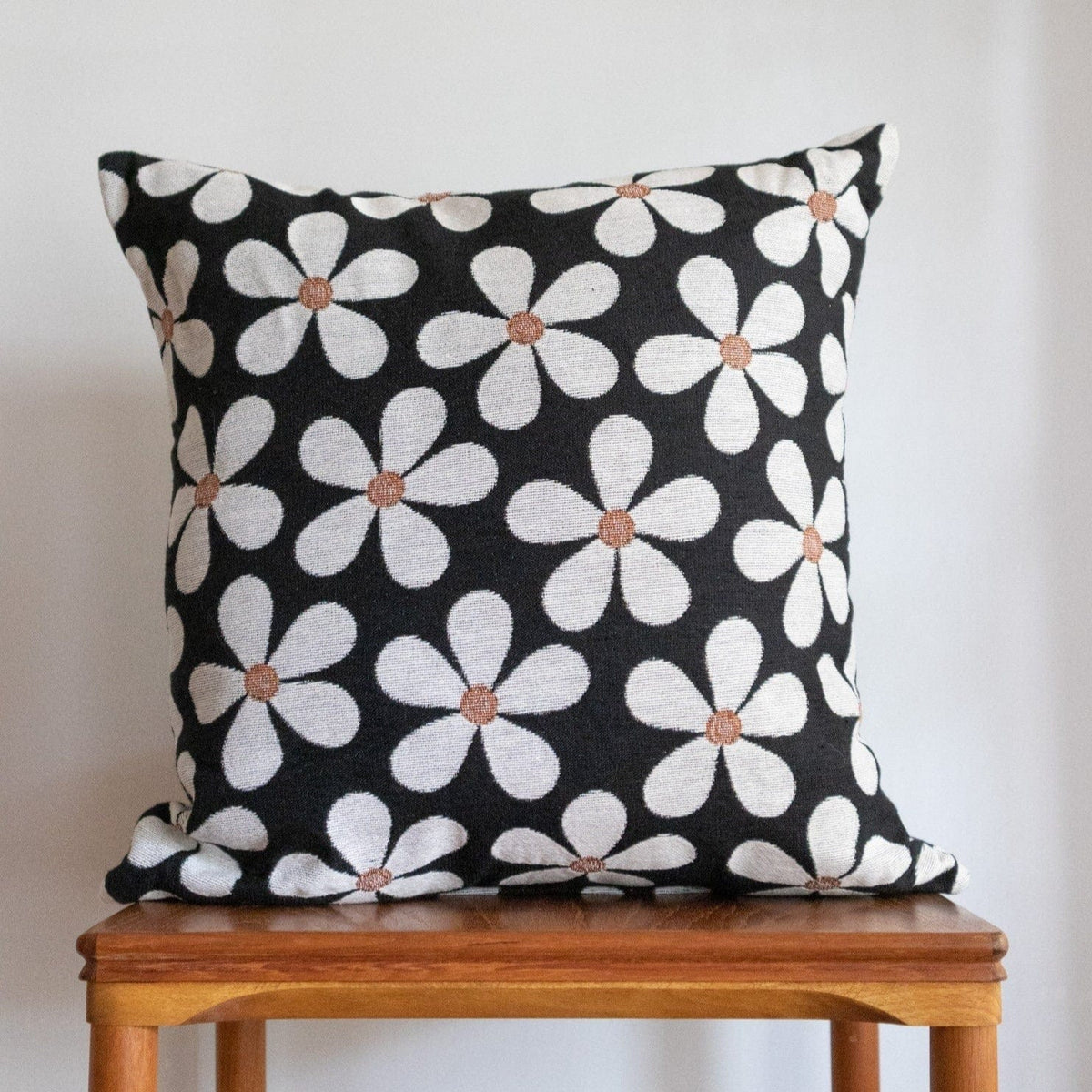 Flower Pillow: Black and White