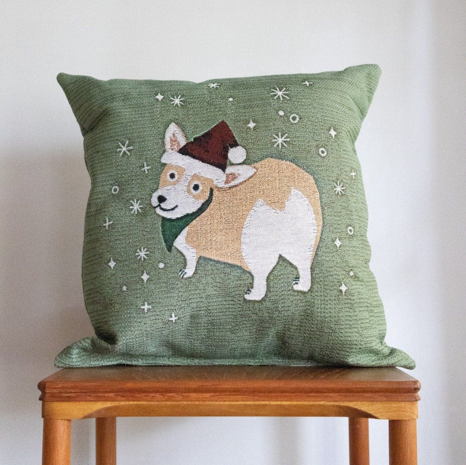 Christmas Corgi Pillow