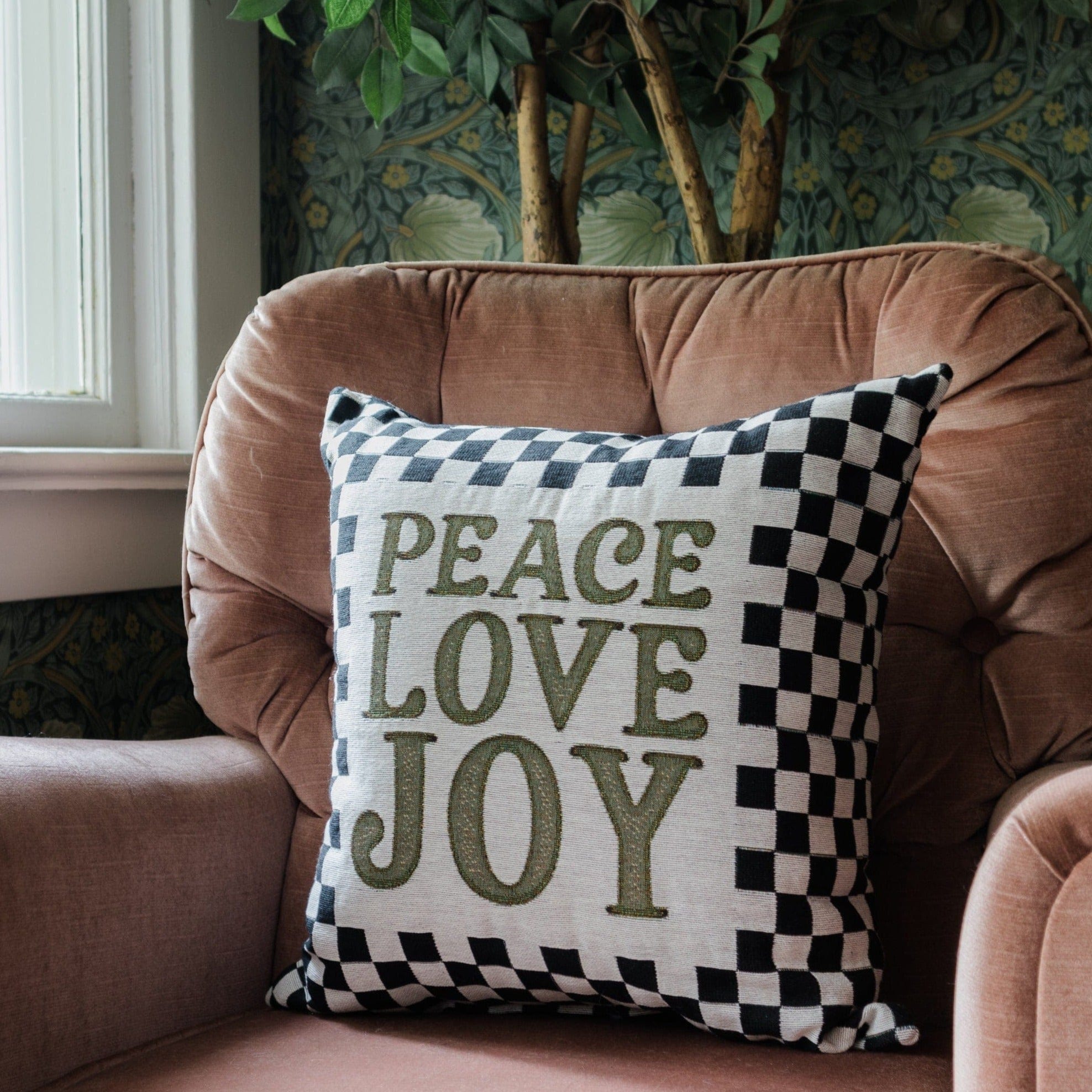 Christmas Pillow: Peace Love Joy