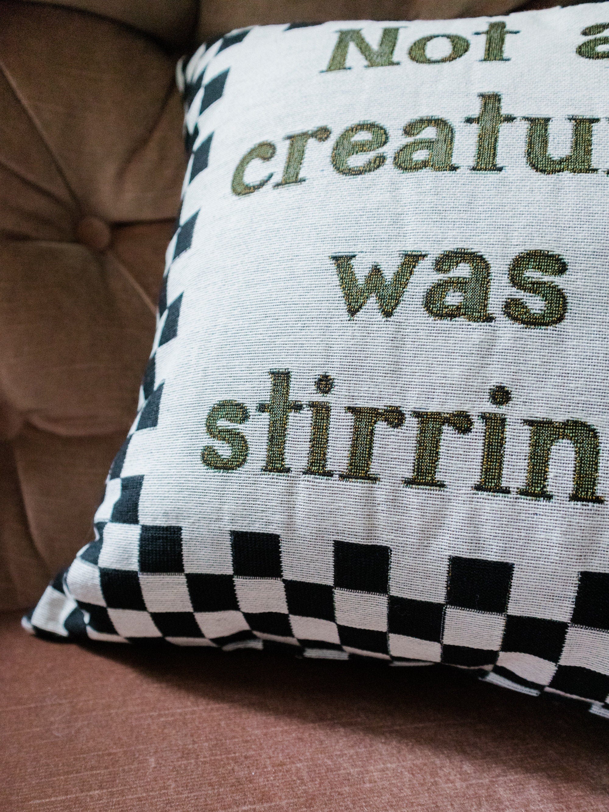 Christmas Pillow: Not a Creature Was Stirring