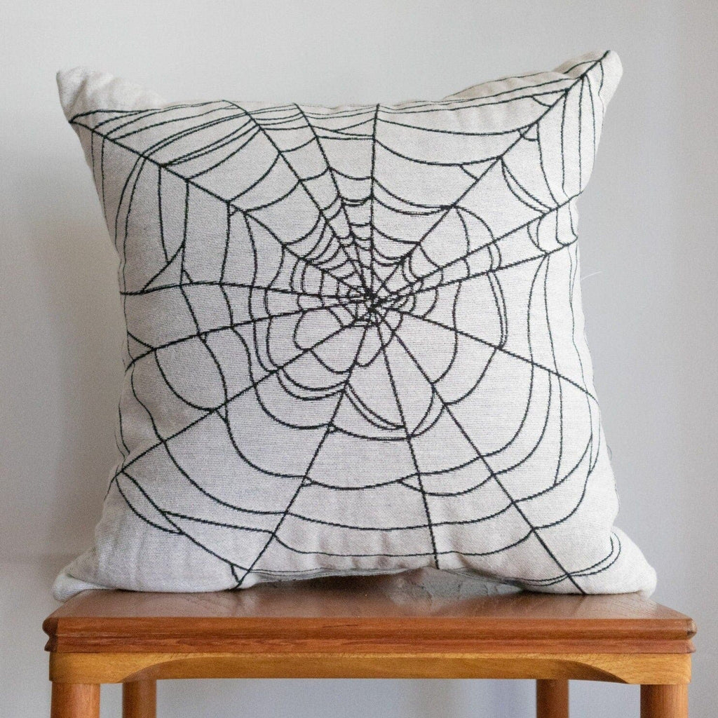 Halloween Pillow: White Spiderweb– Frankie Print Co