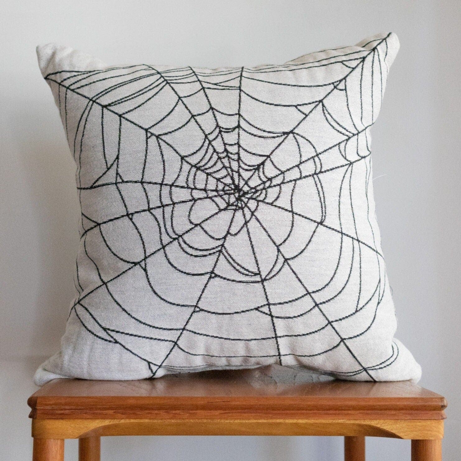 Halloween Pillow: White Spiderweb