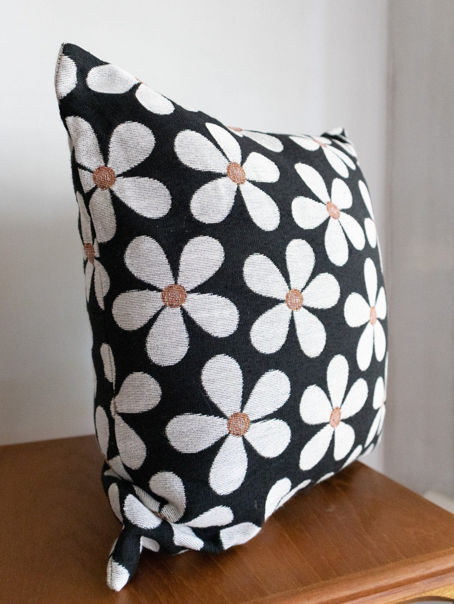 Flower Pillow: Black and White