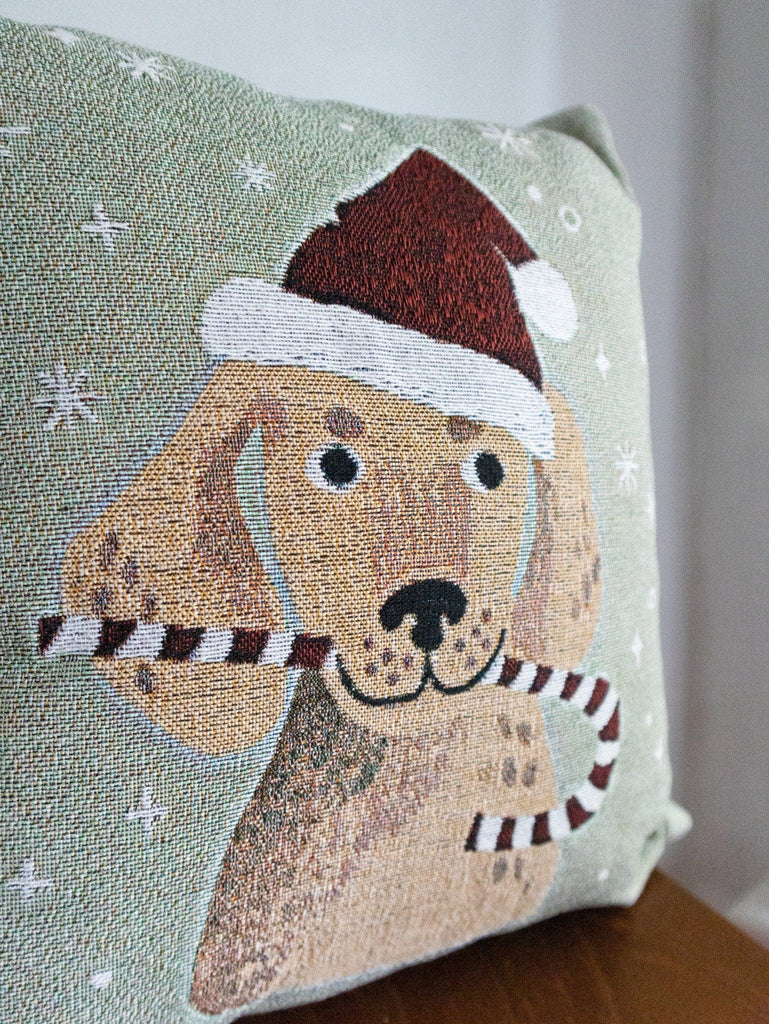 Yellow lab hot sale christmas pillow