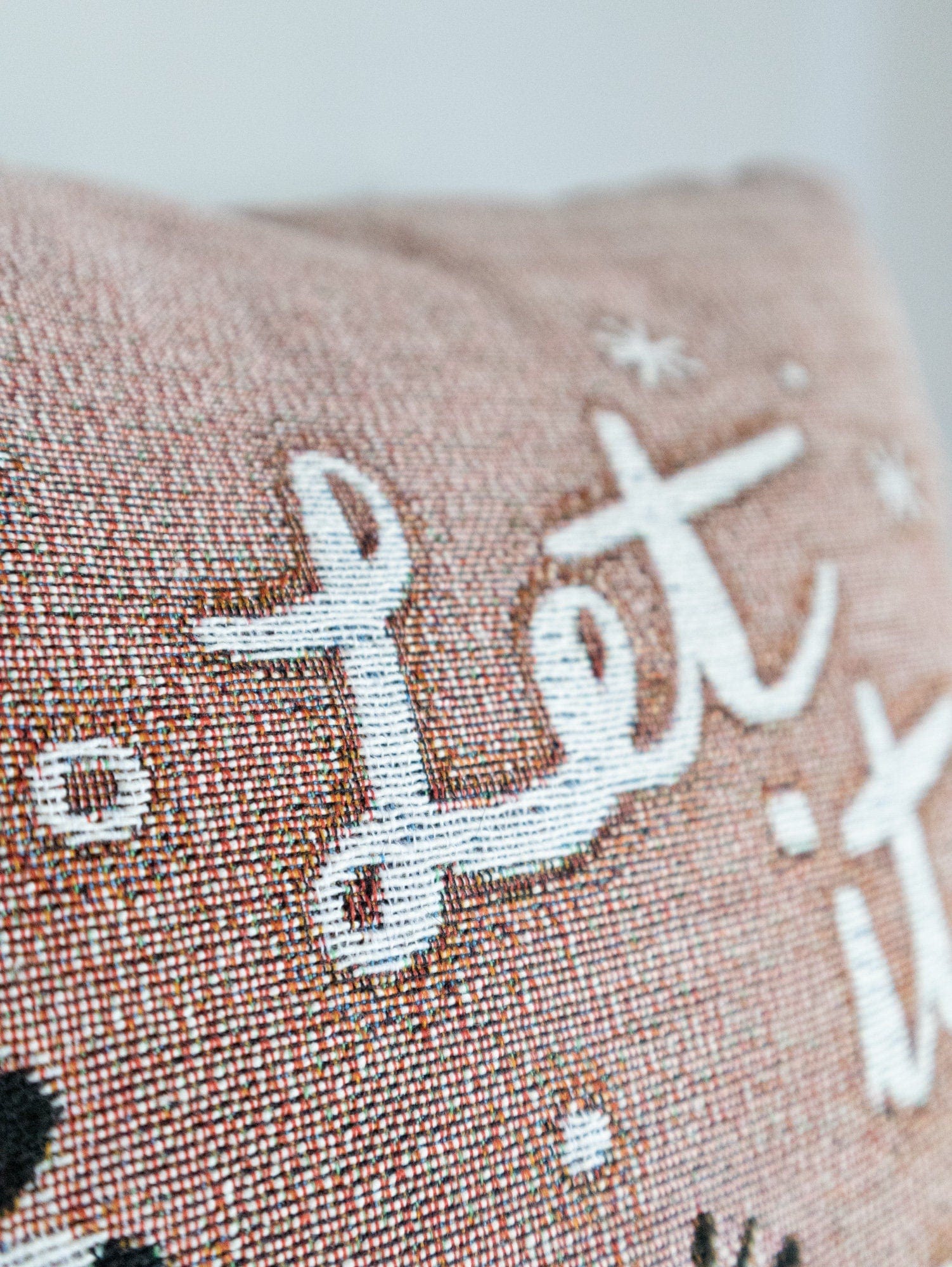 Pink Christmas Pillow: Let It Snow