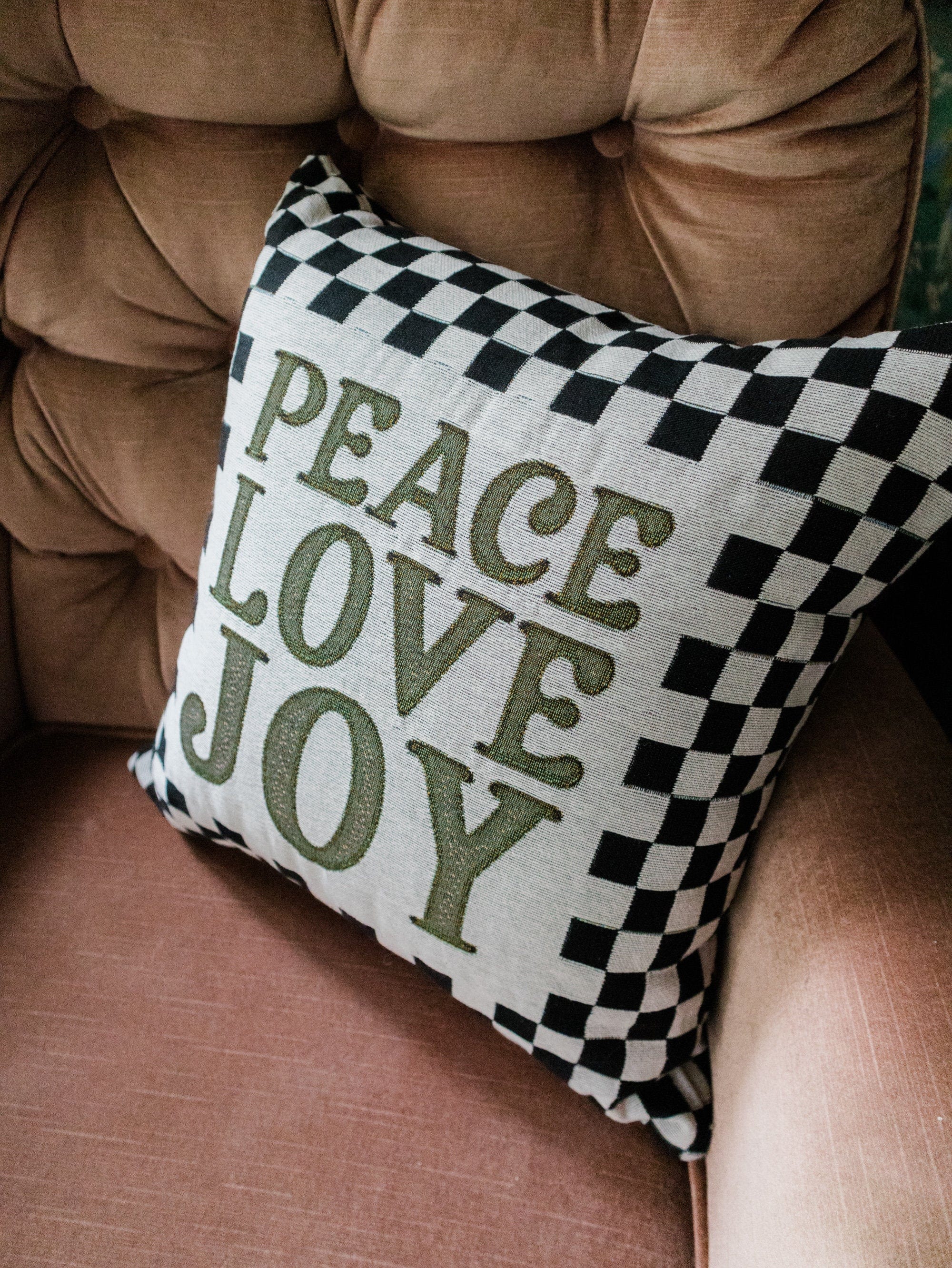 Christmas Pillow: Peace Love Joy